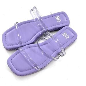 BP Viola Sandal 4 Purple NWOT Square Open Toe Jelly Flat Slide Travel Beach